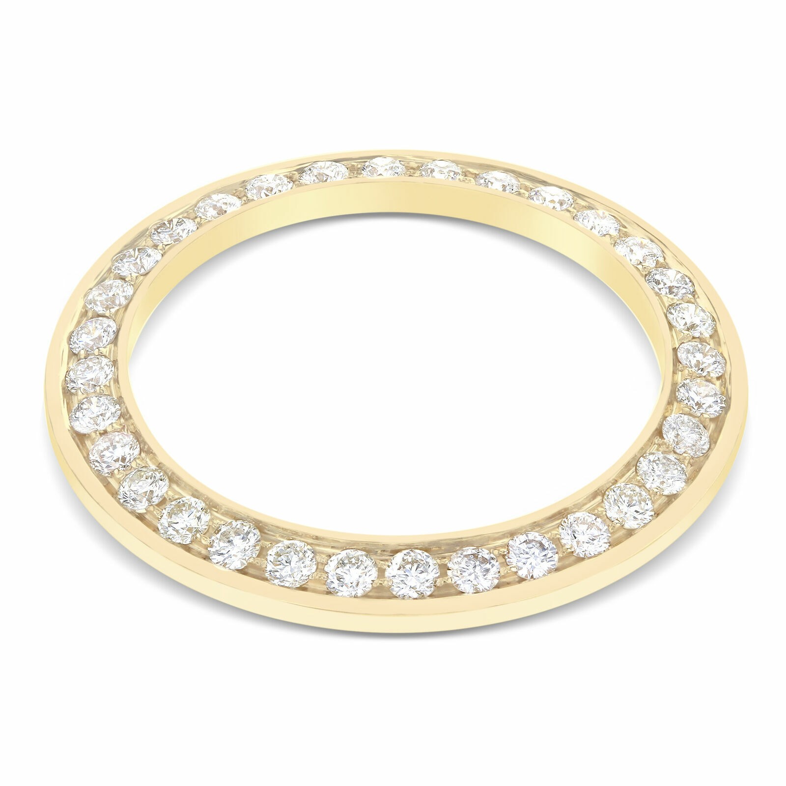 2CT BEAD SET NATURAL DIAMOND BEZEL 14KY FOR ROLEX 31MM MASTERPIECE, PEARLMASTER