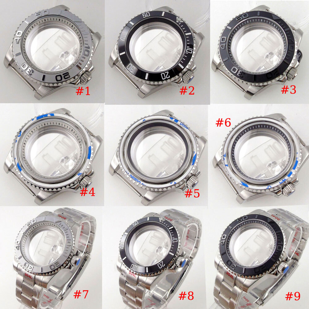20atm 40mm Sapphire Glass Steel Chapger Ring Watch Case Fit NH34 NH35 NH36 2824