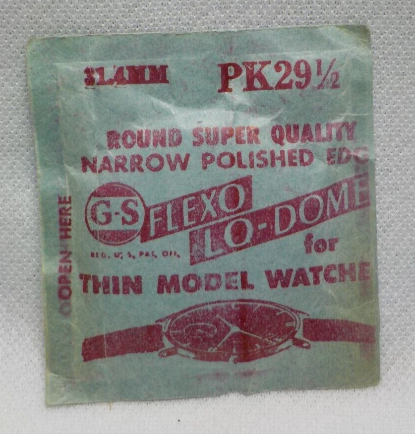 GS FLEXO LO DOME WATCH CRYSTAL REPLACEMENT PART 31.4MM WATCHMAKER PK29 1/2 #148