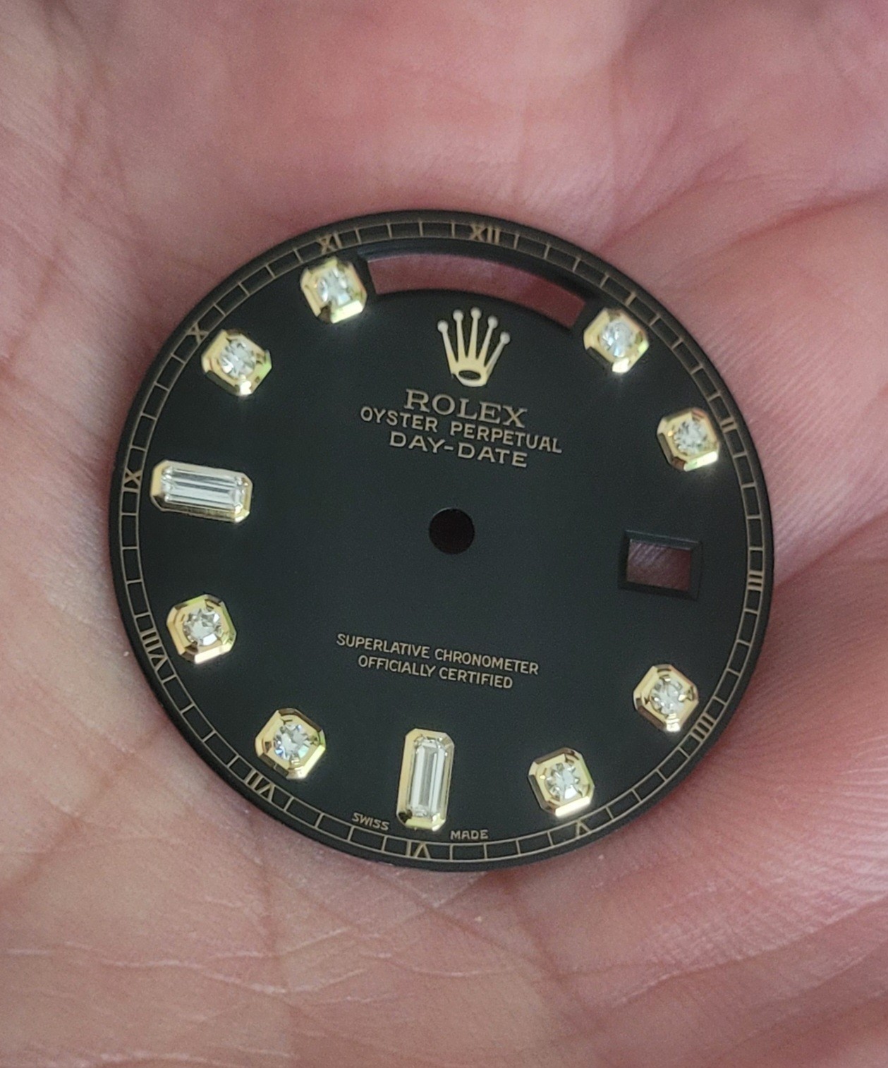 Rolex 100% original Black Factory larger 8+2 diamond dial 118238,18238, Beauty!