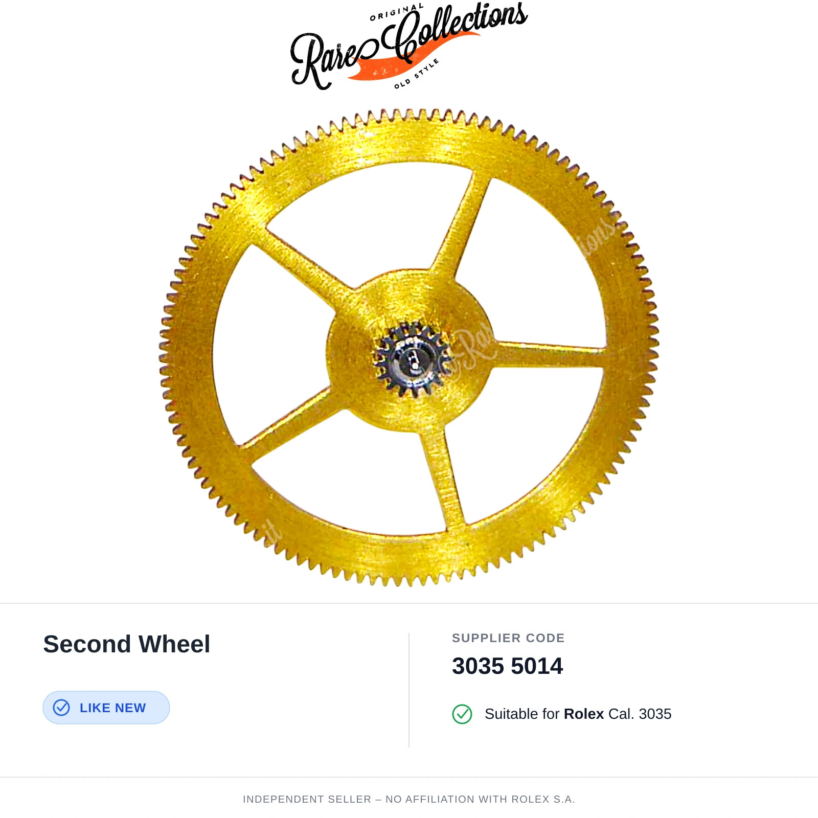 Second Wheel for Rolex (cod. 3035 5014) — Excellent Condition