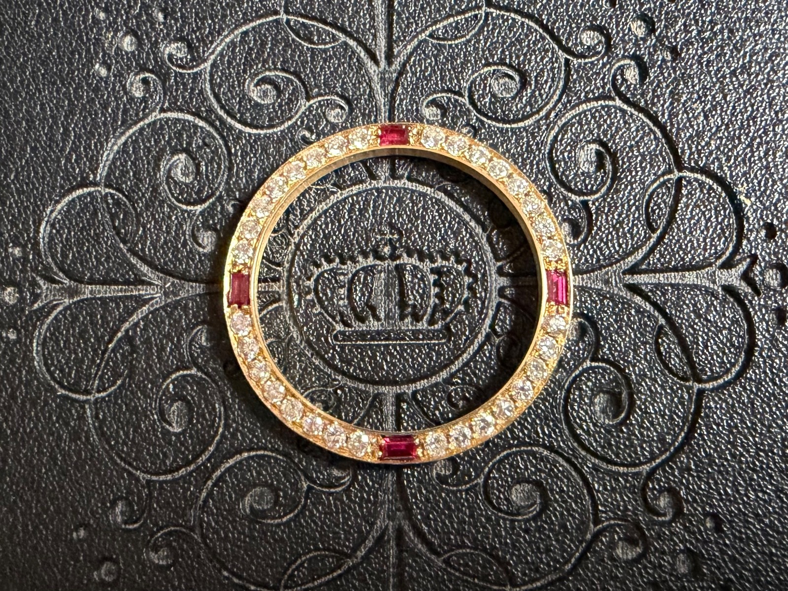18K Gold Diamond BEZEL With 4 Rubies FOR ROLEX 26MM 69178 79178 69173 79173