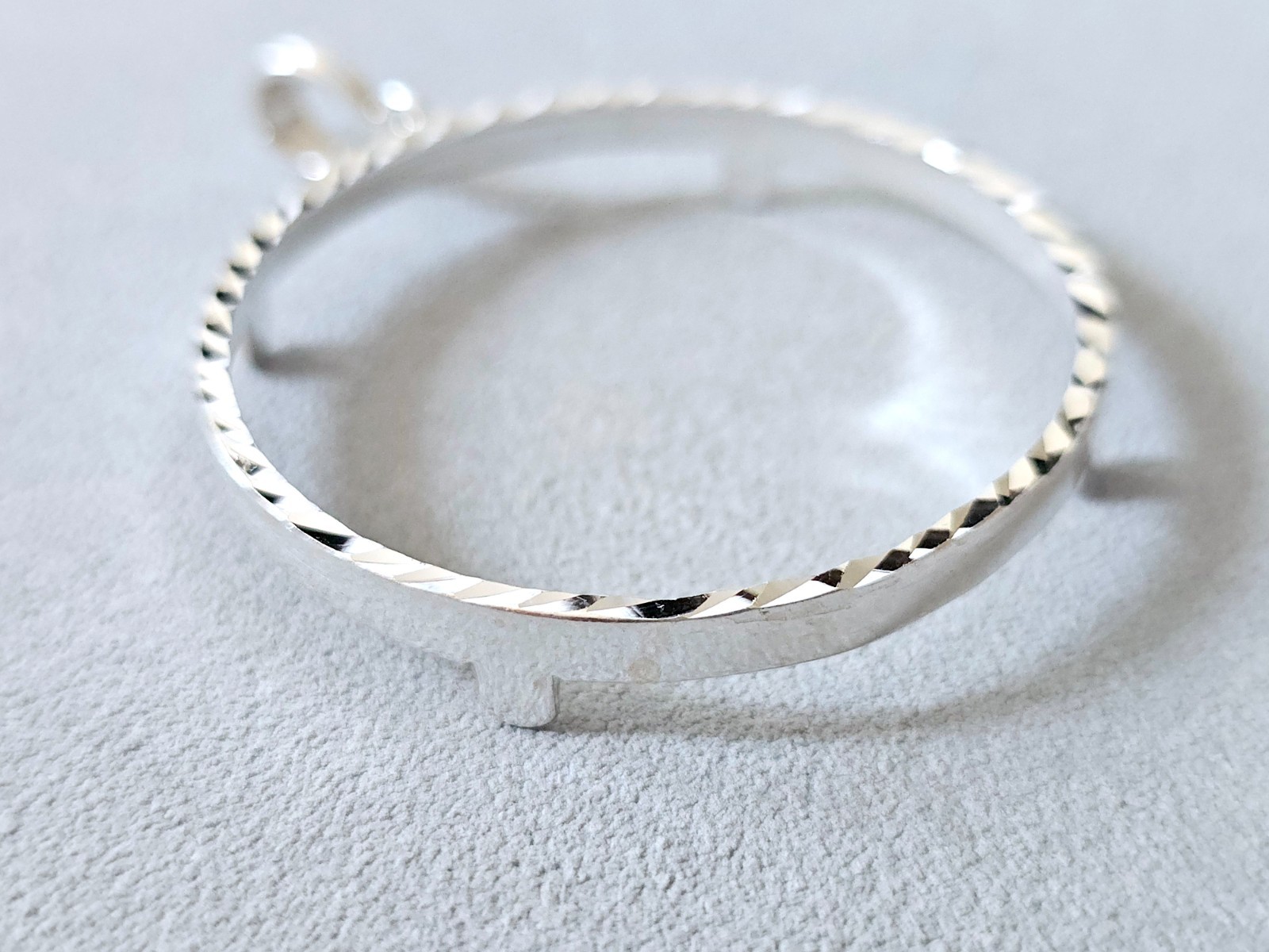 925 Sterling Silver Prong Back Diamond Cut Bezel for 41mm 1 oz Coins