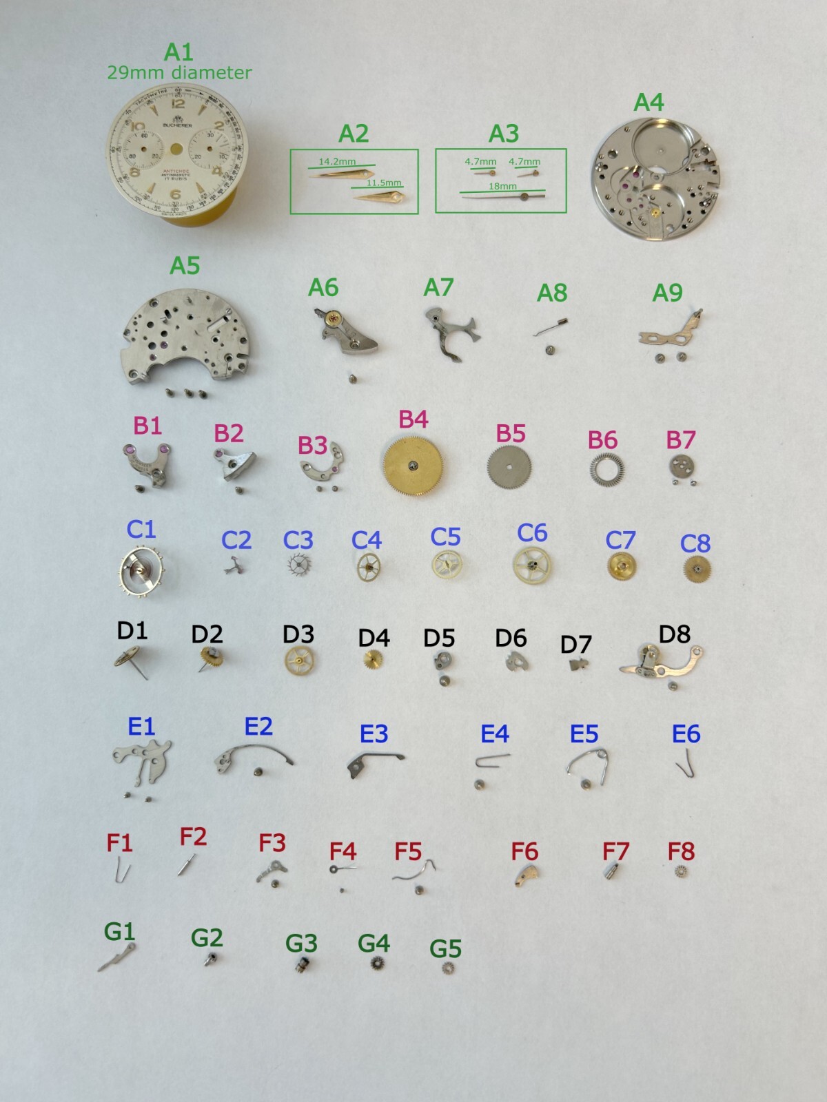 Lemania Cal 1275 Watch Movement Parts 1270 1280 CH27 OMEGA 320 321