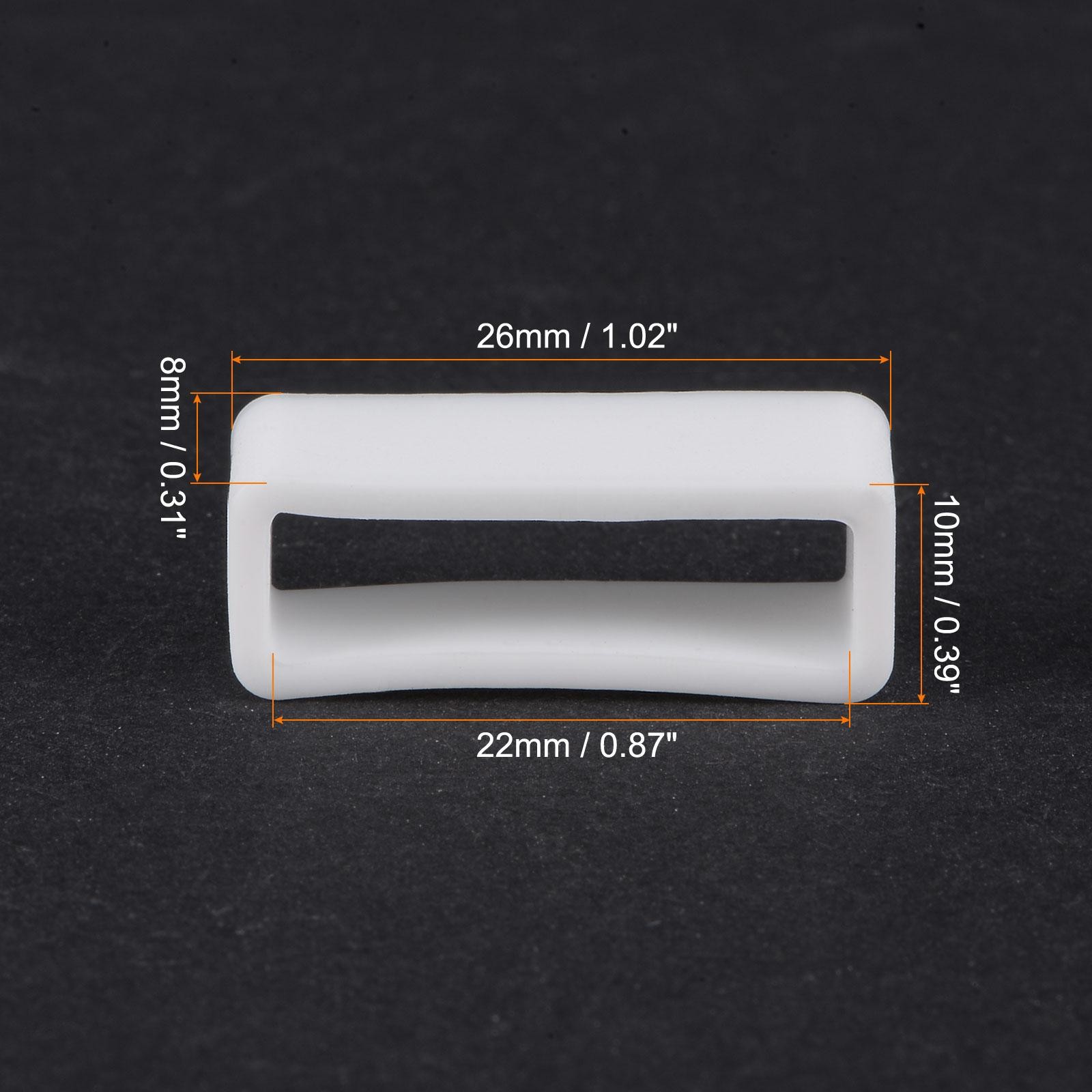 Watch Band Strap Loops Silicone for 22mm Width Watch Band, White 4 Pcs