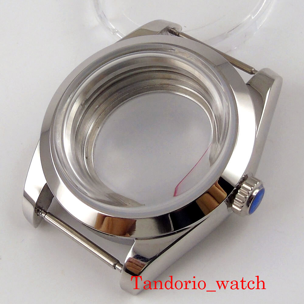 39mm Watch Polished Case Sapphire/Mineral Arched Glass Fit NH34 NH35 NH35A NH36A