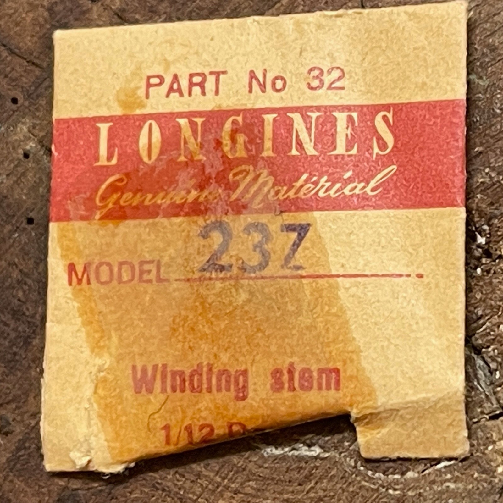 Vintage Longines watch 23Z winding stem NOS Swiss Longines part in packaging