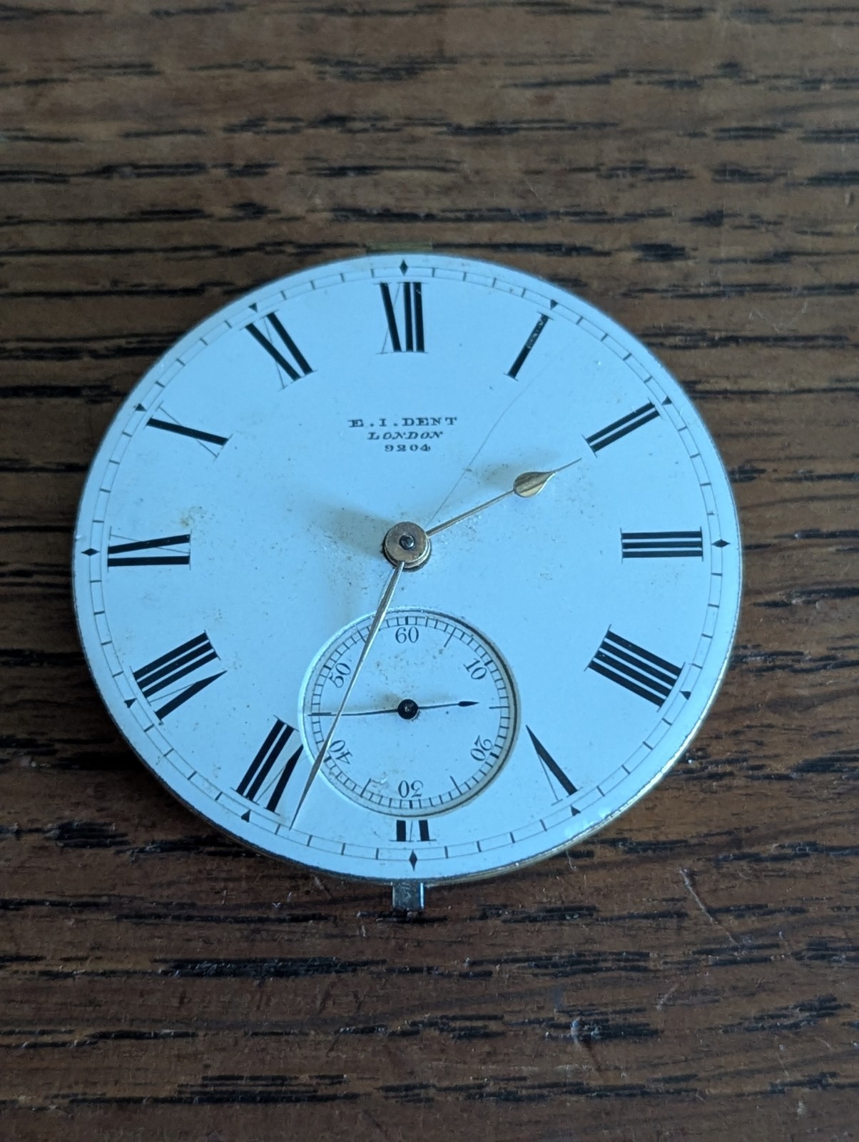 E I Dent London Pocket Watch Movement to Restore, Good Balance #S670
