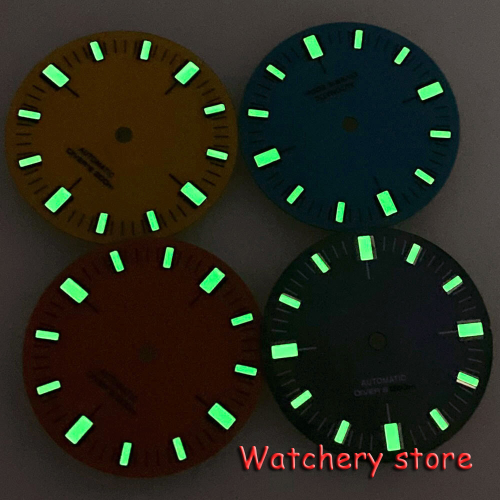 Tandorio 28.5mm Orange Blue Watch Dial Fit NH36 NH36A Automatic Watch Parts Men