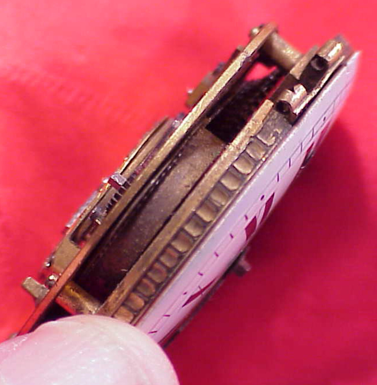 VINTAGE 45.8MM REPEATER PARTIAL VERGE FUSEE COLORED DIAL POCKET WATCH MOVEMENT
