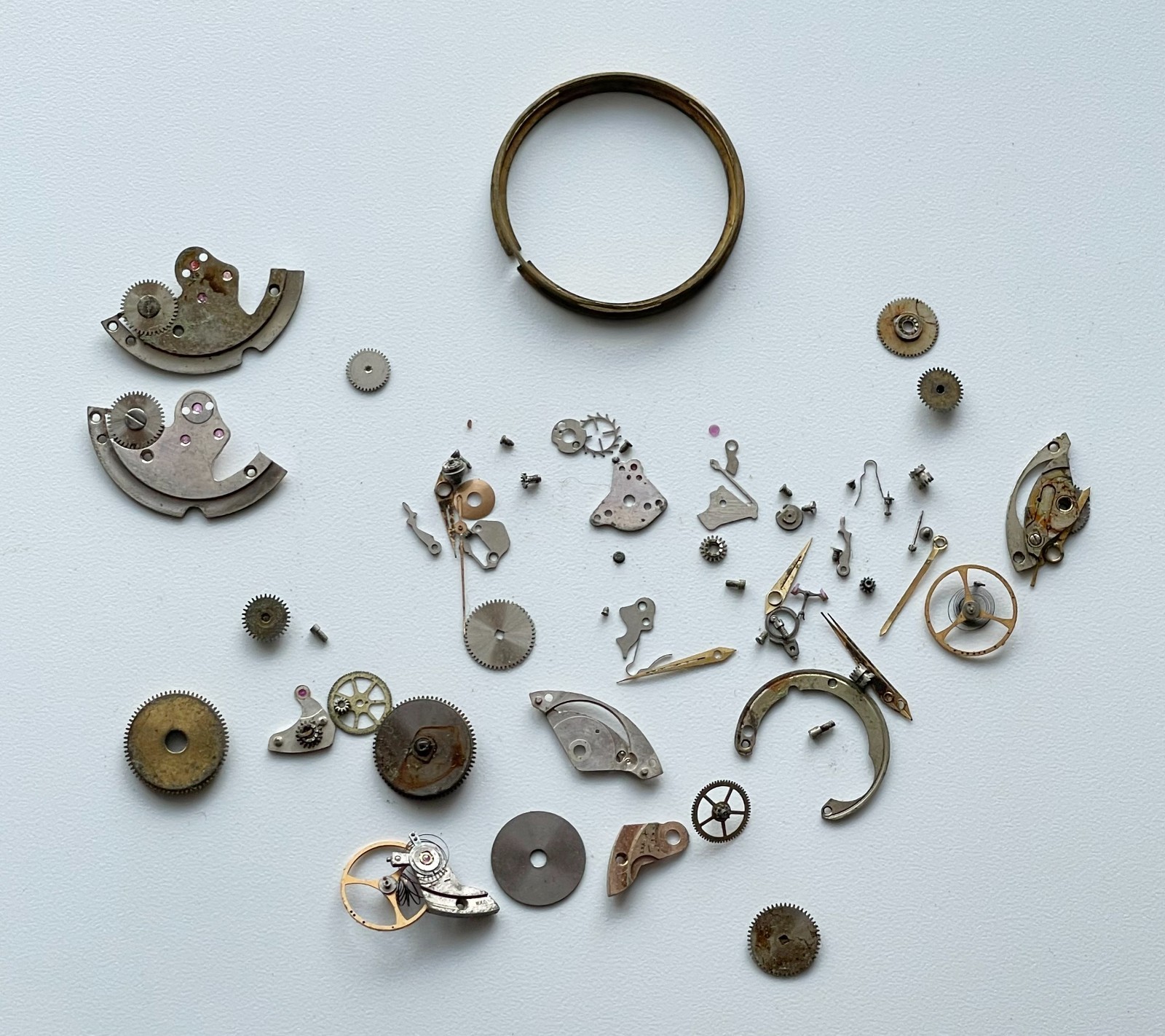 Vintage Hilton Rado Elgin Automatic Watch Movement Parts Repair Project Junk Lot