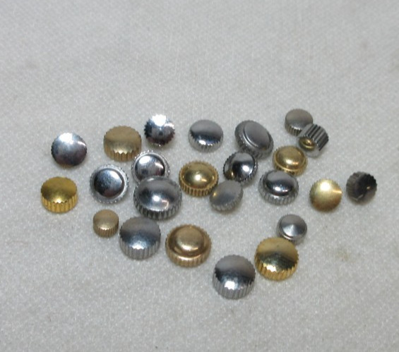 LOT OF 24 WATCH CROWNS WATCHMAKERS PARTS ASSORTED LOT SOME GOLD FILLED PLATED