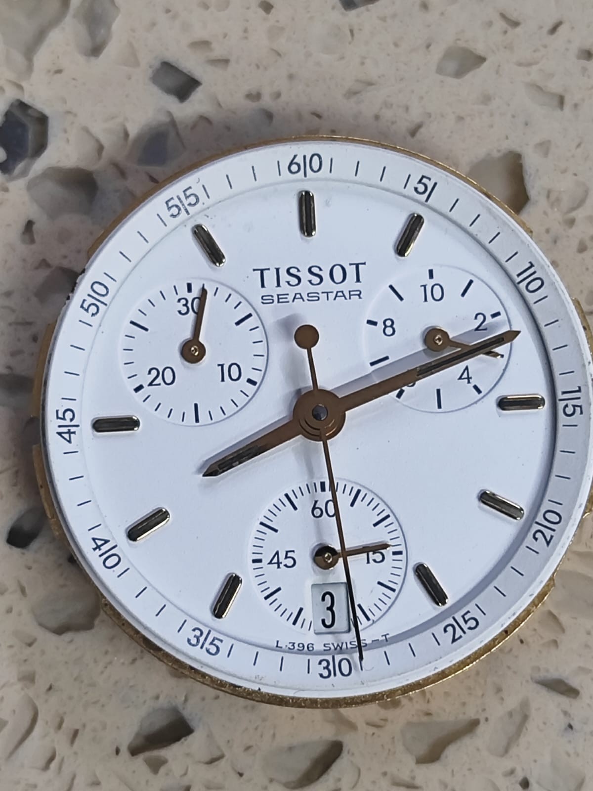 TISSOT SEASTAR L396 Chronograph Cal eta 251 272 Not Work For parts Used