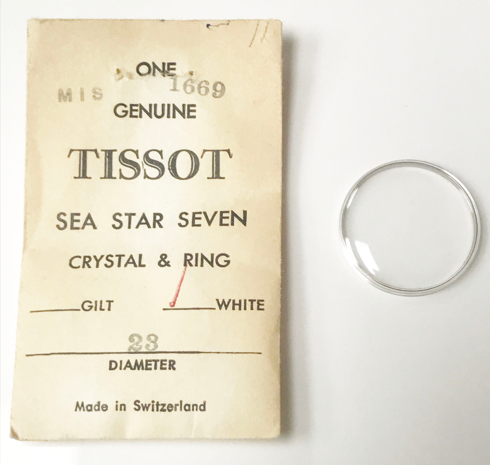 Tissot MIS1669 Sea Star Seven 23mm Diameter White (Silver) Tension Ring Acrylic