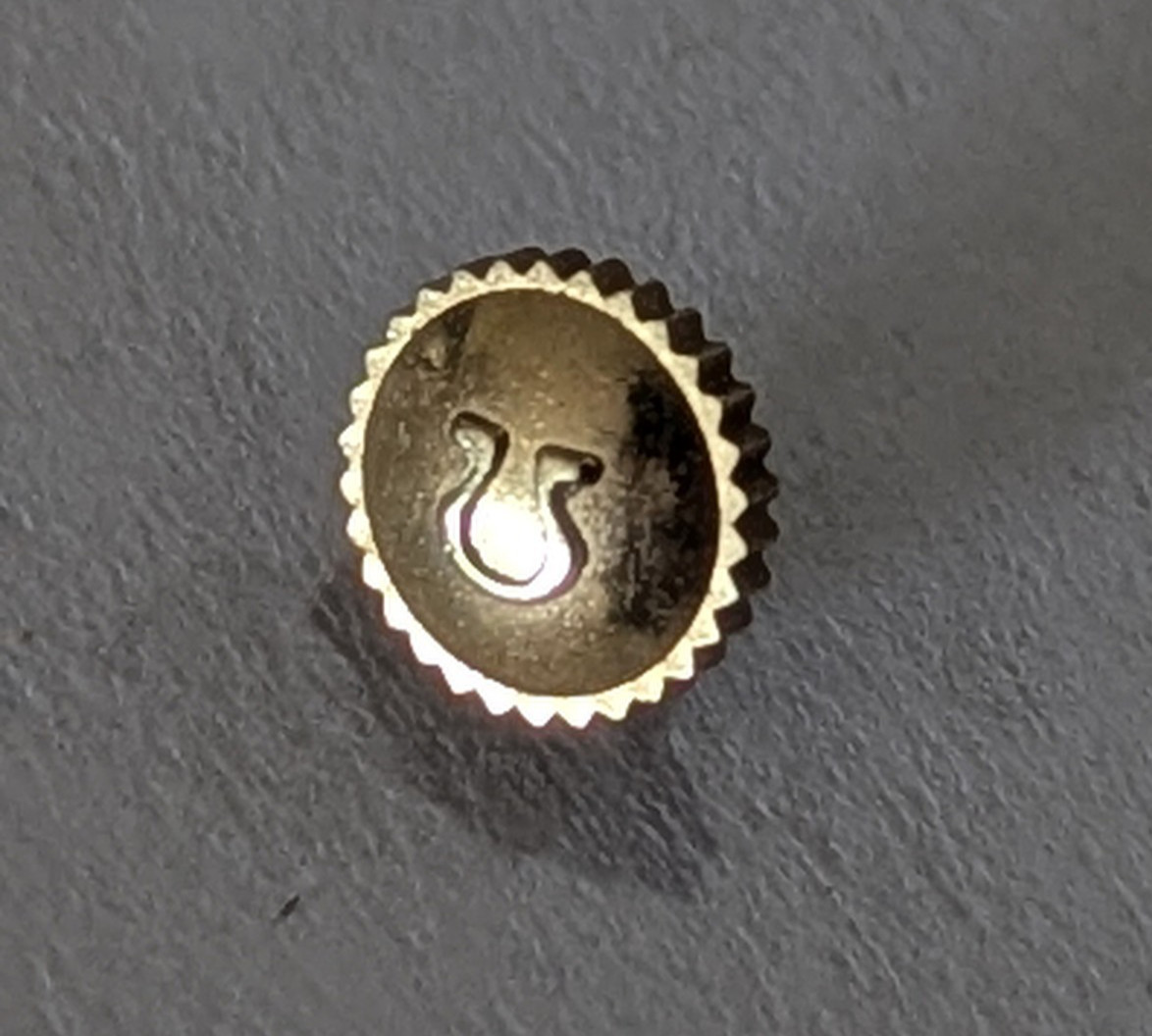 Vintage Original Omega Watch Gold Crown Logo Signed #6 Tap / 5.20mm – Crown Only
