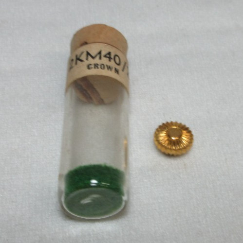 VINTAGE 8.06 MM GOLD FILLED POCKET WATCH CROWN WATCHMAKERS REPLACEMENT PART #1