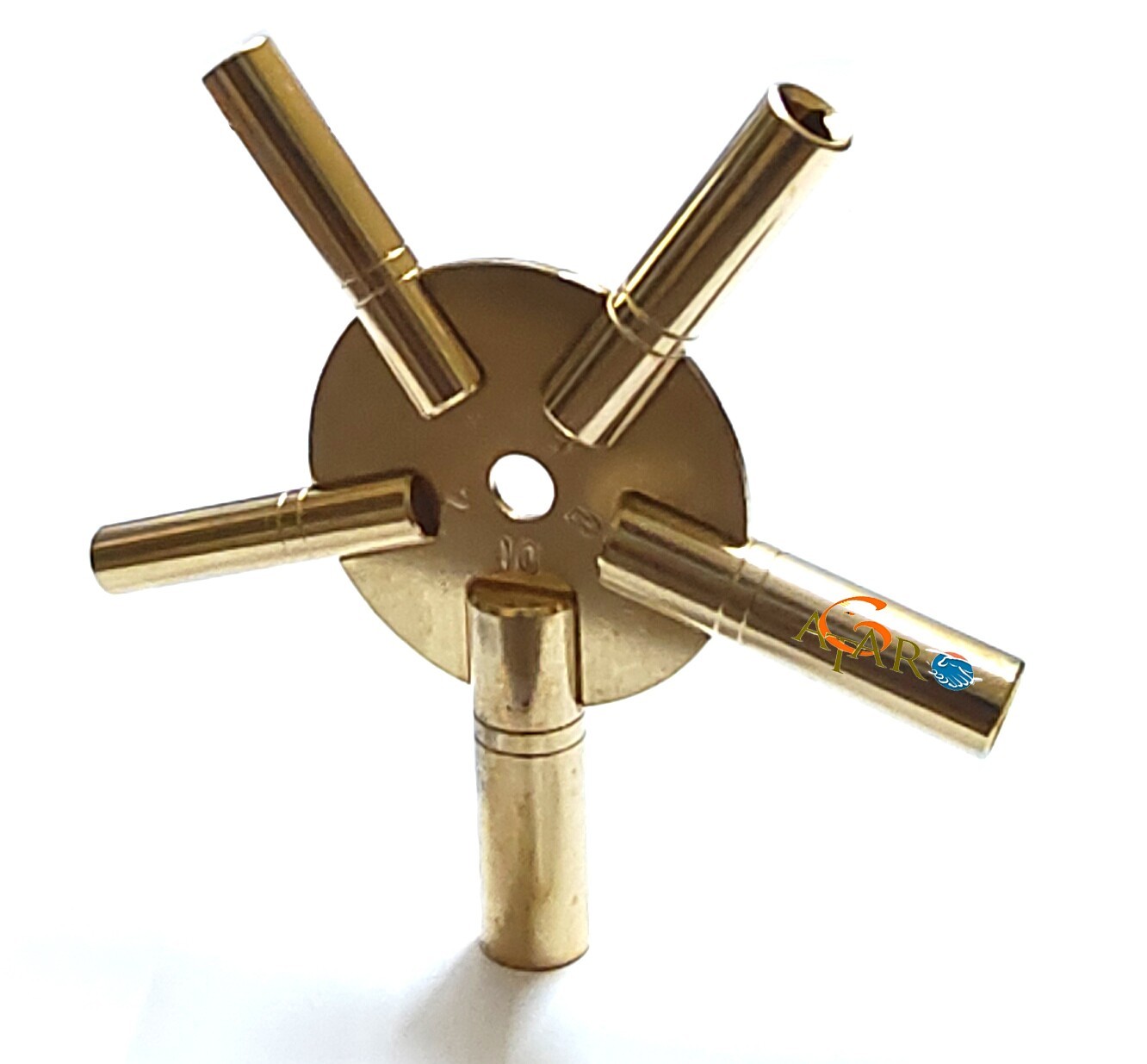 Universal Brass Wall Clock Key 5 Prong Even Number Master Clock Winding Key