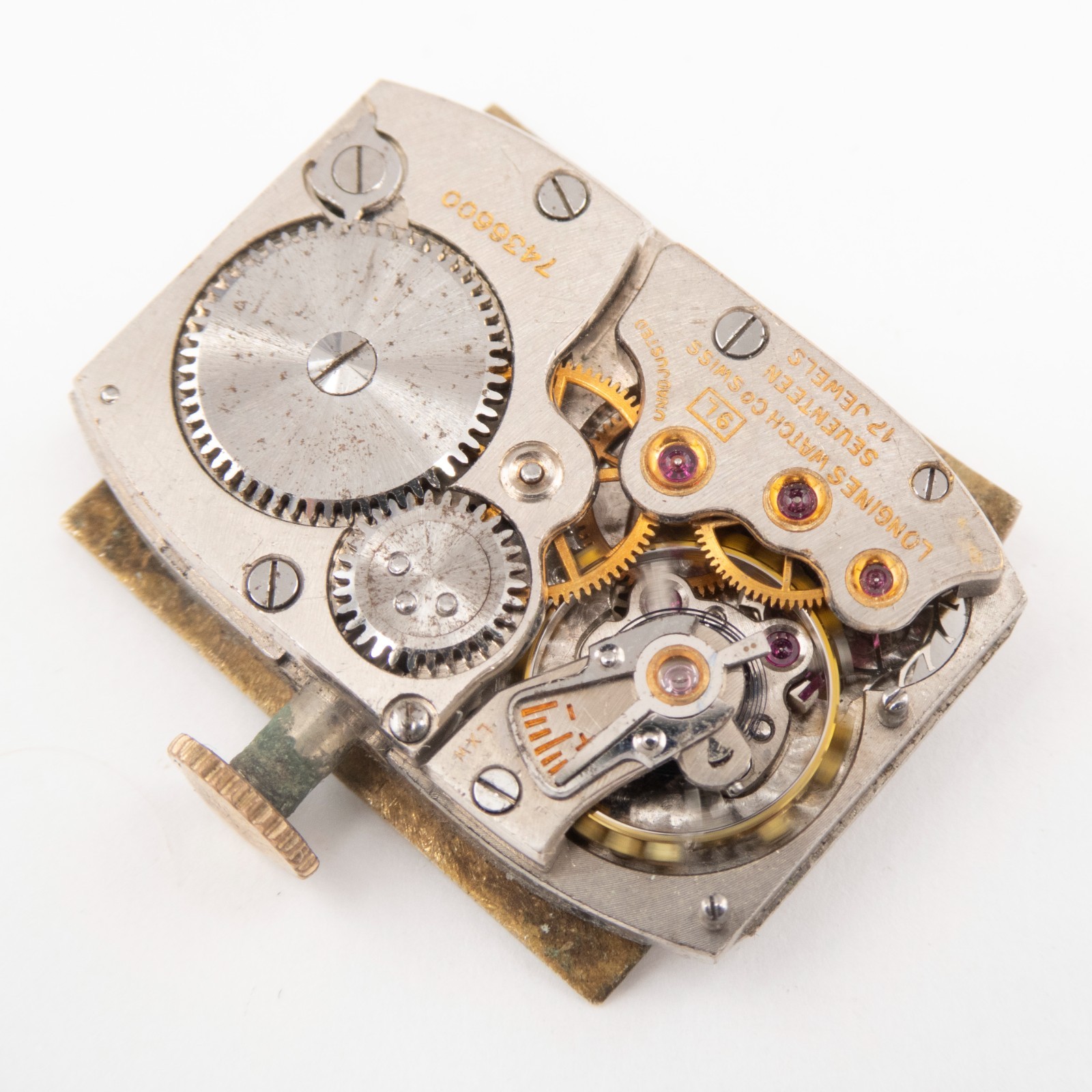 Vintage Longines Caliber 9L 17-Jewel Wristwatch Movement, Runs