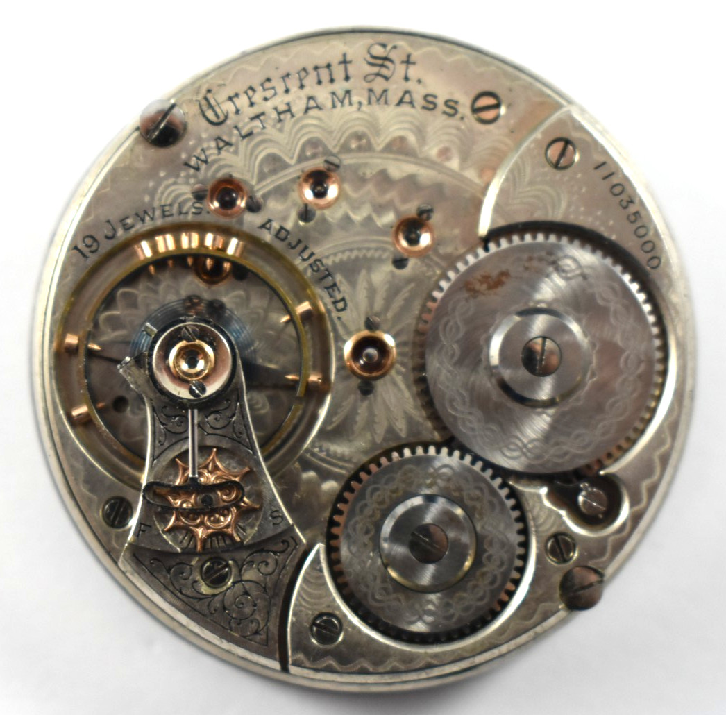 Vintage Waltham Crescent St 18s 19J OF Pocket Watch Movement lot.wa