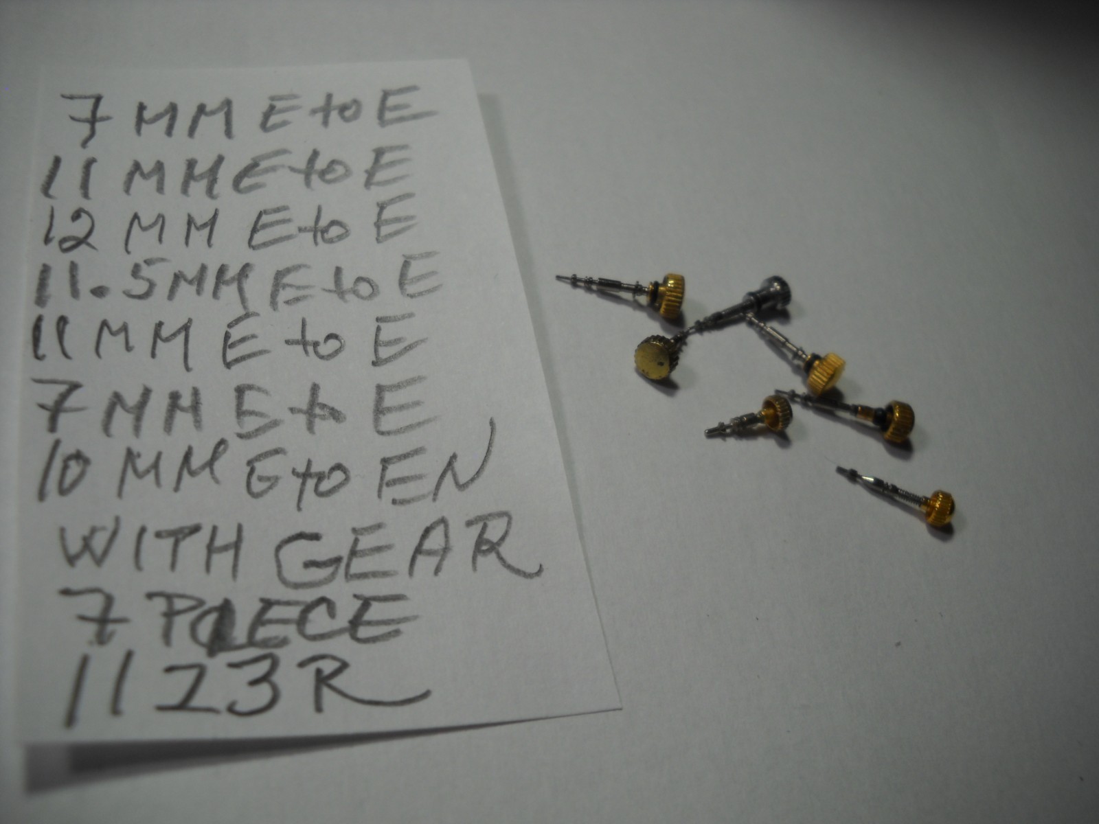1123L Watch Stem And Crown For Movement with gear 7 piece