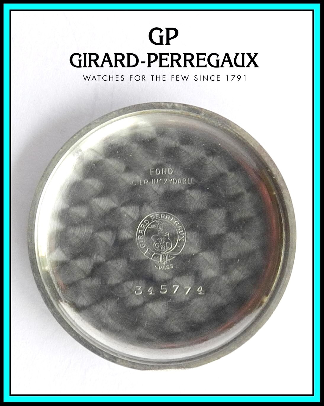 GIRARD PERREGAUX Vintage Chronograph Watch Case 1940’s for Aero Compax 22421
