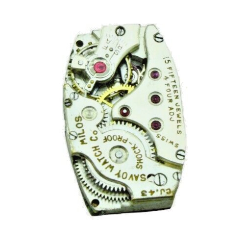 Savoy Milos CJ.43 A Michel 15 J Watch Movement 4 Adj 6.75 X 11′” = 15.3×24.8 mm