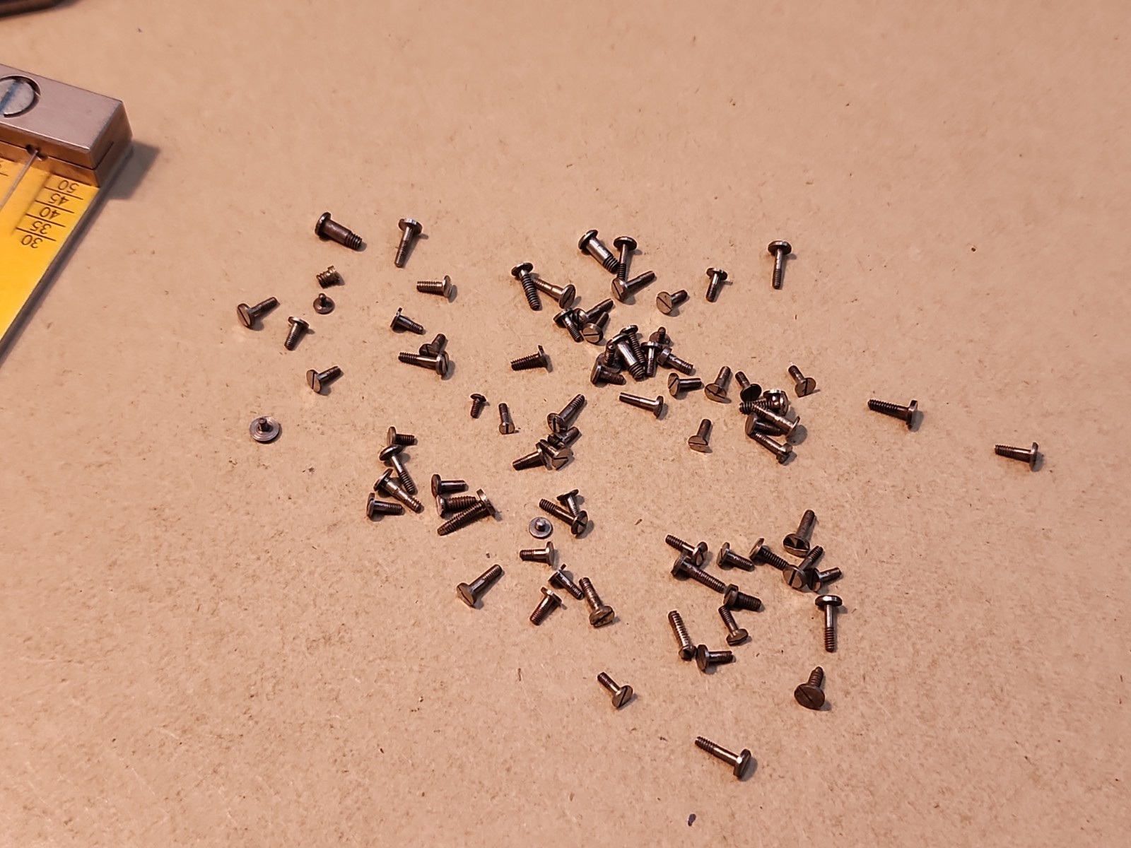 Lot Of 80 Mixed Pocket Watch/Wristwatch Case And Movement Screws Parts Spares