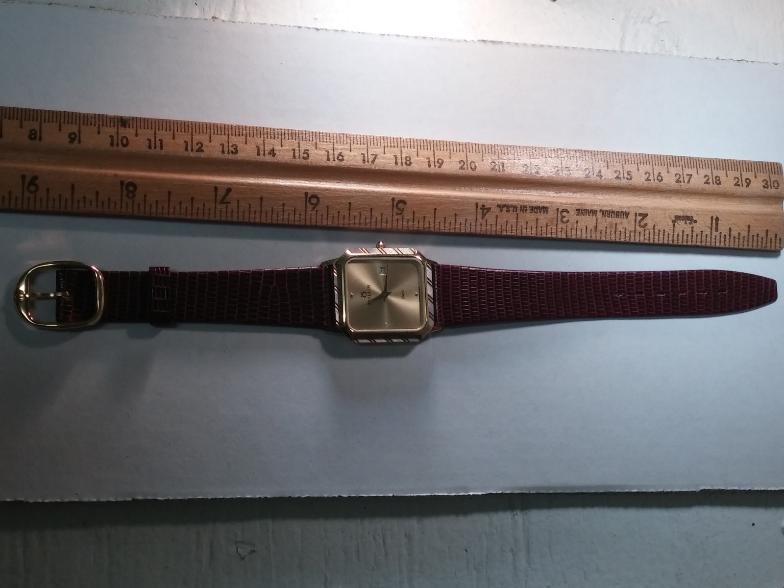 Milus ladys watch 956.112 movement, NEW, yellow, Lizard Band brown