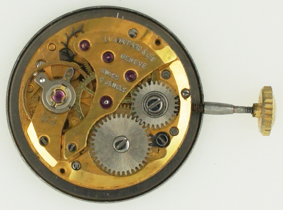 LU Chopard & CIE Geneve Felsa 4130 Watch Movement w/ Malachite Dial Hands Crown