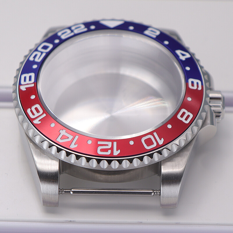 40mm Silver Watch Cases GMT Ceramic bezel For Seiko nh35 36 Movement 28.5mm Dial