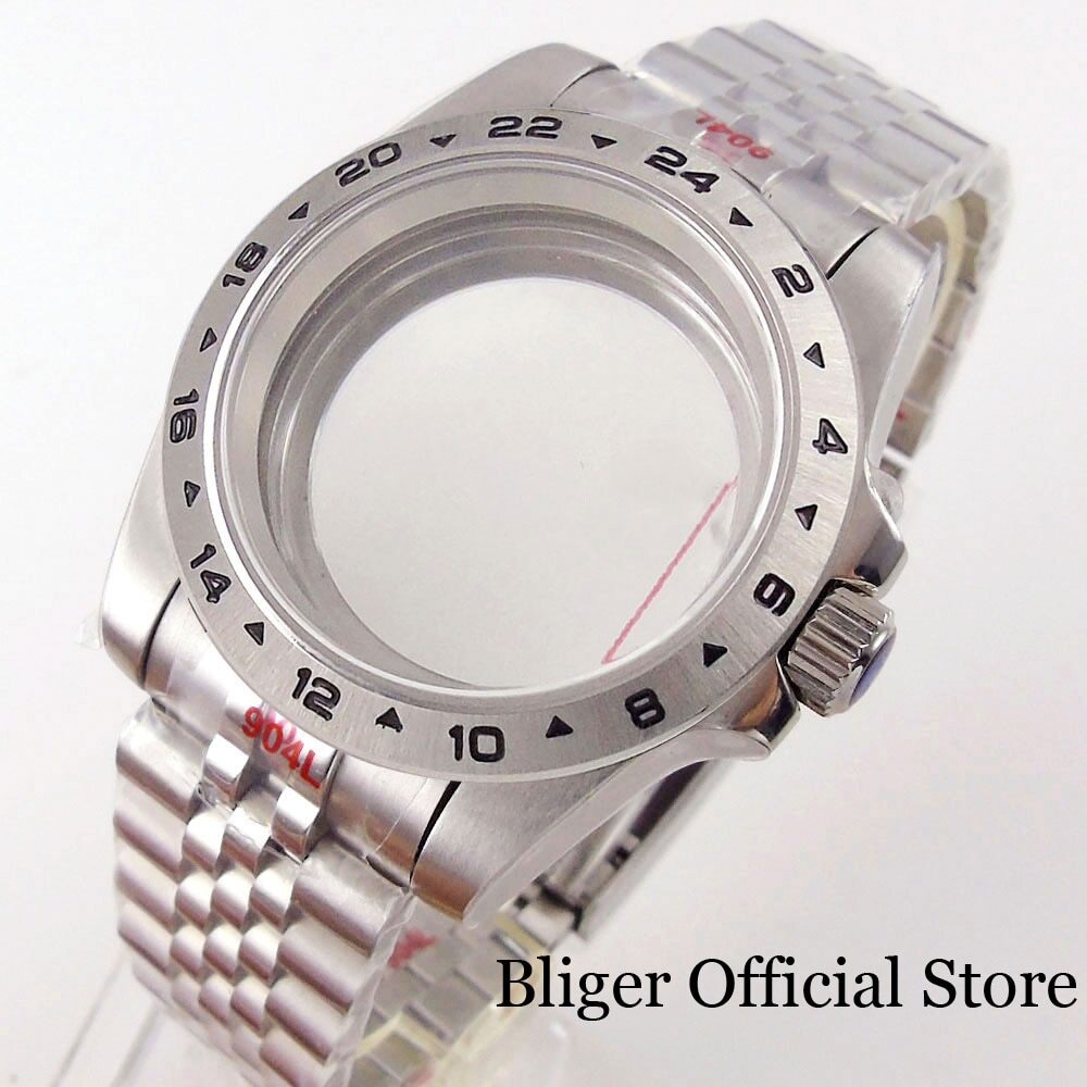 39mm Fit NH35A NH36 PT5000 NH34 GMT Diving Watch Case Sapphire Glass 24Hours