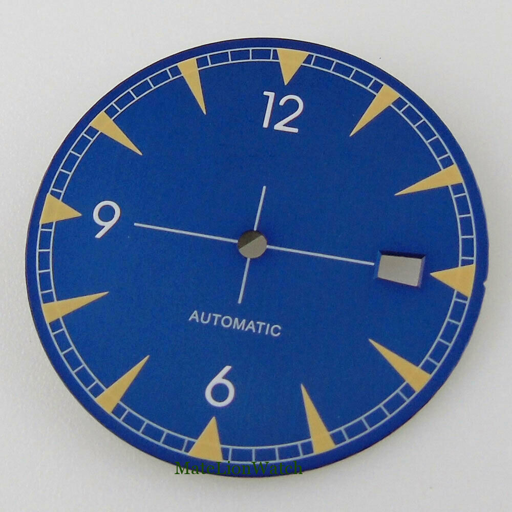 33.5mm Watch Dial Spare Parts Fit For NH35 / NH35A Date Window Green Lume Bliger