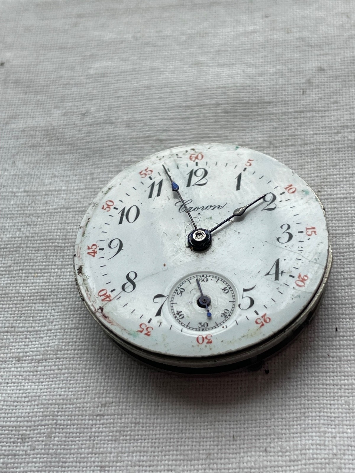 Crown grade 730 – 3/0s – movement for pocket watches FOR PARTS – AS IS
