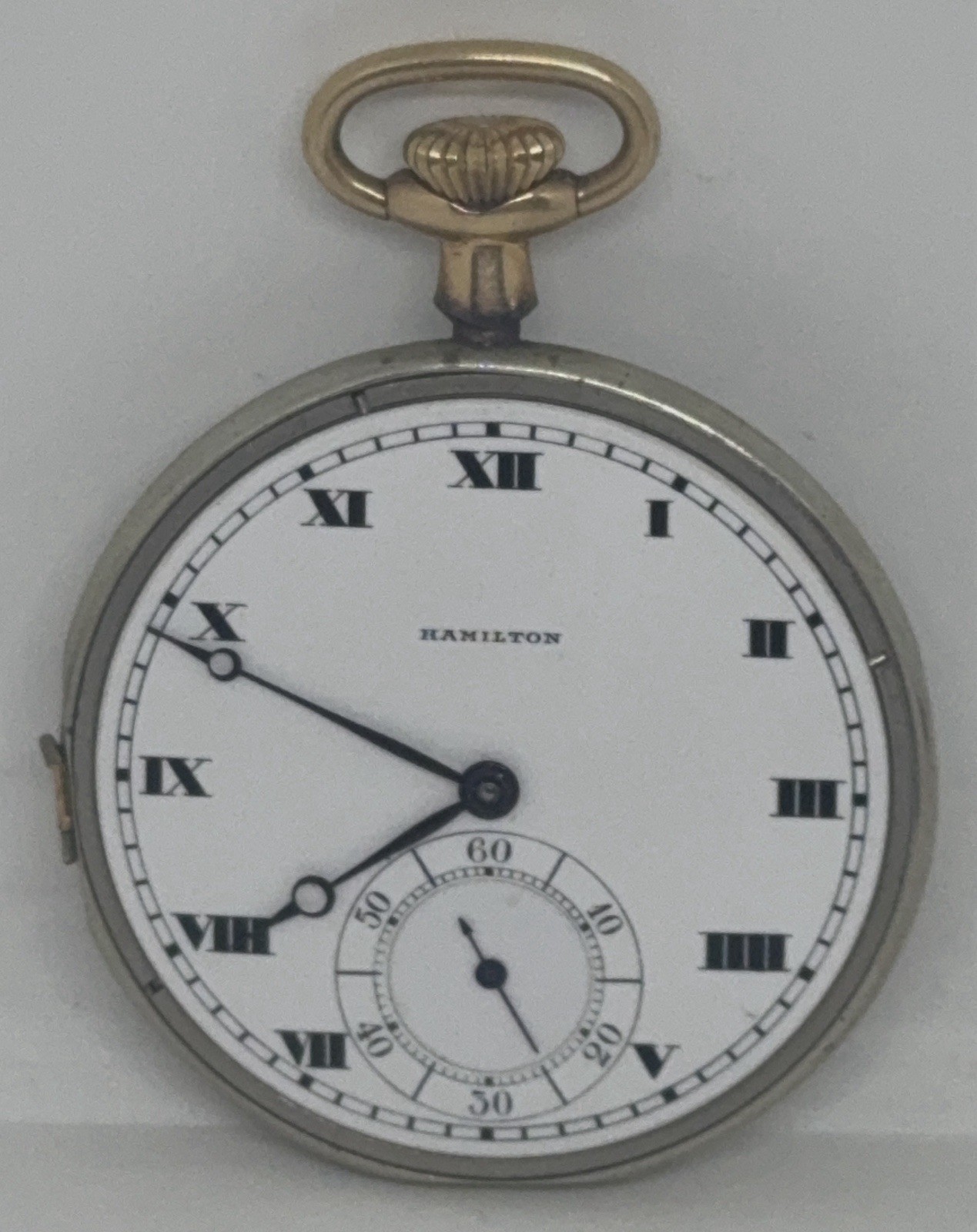 Hamilton Pocket Watch 914 Movement 17 Jewels 3 Positions 1917 12s Does Not Run