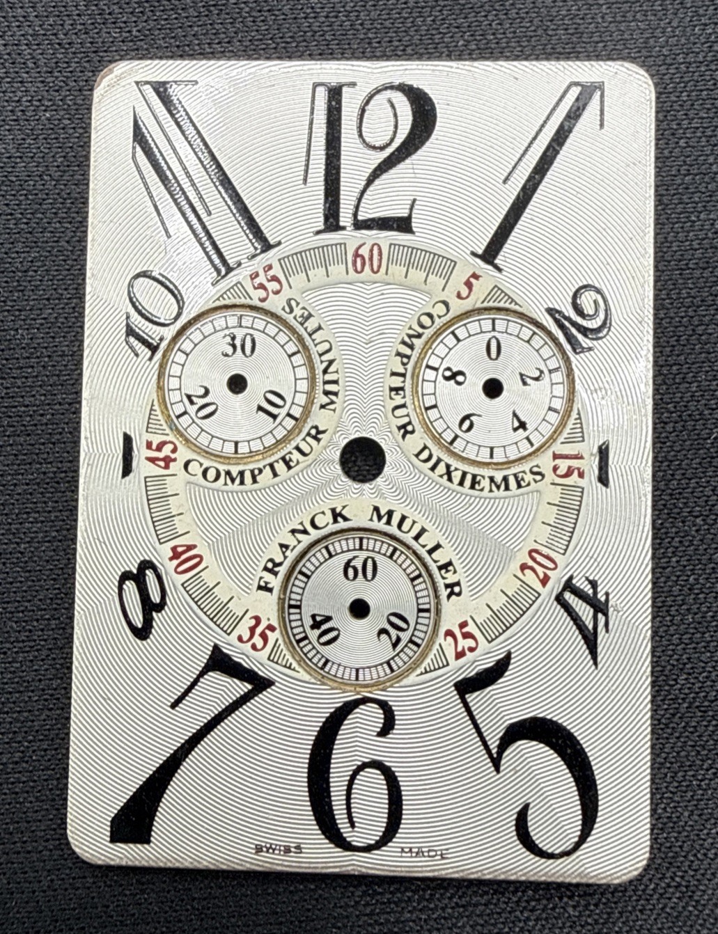 FRANCK MULLER Genuine Dial For Cal.251.471 Quartz Mens Watch Parts Silver Color