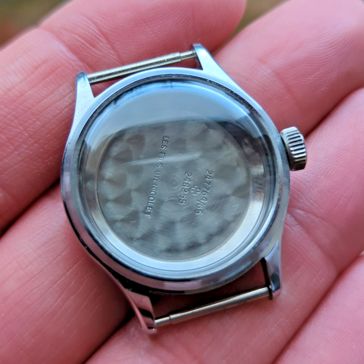 A. Nicolet Vintage 1940s Waterproof Watch Case NOS Swiss 31mm Patent (REF:WC)