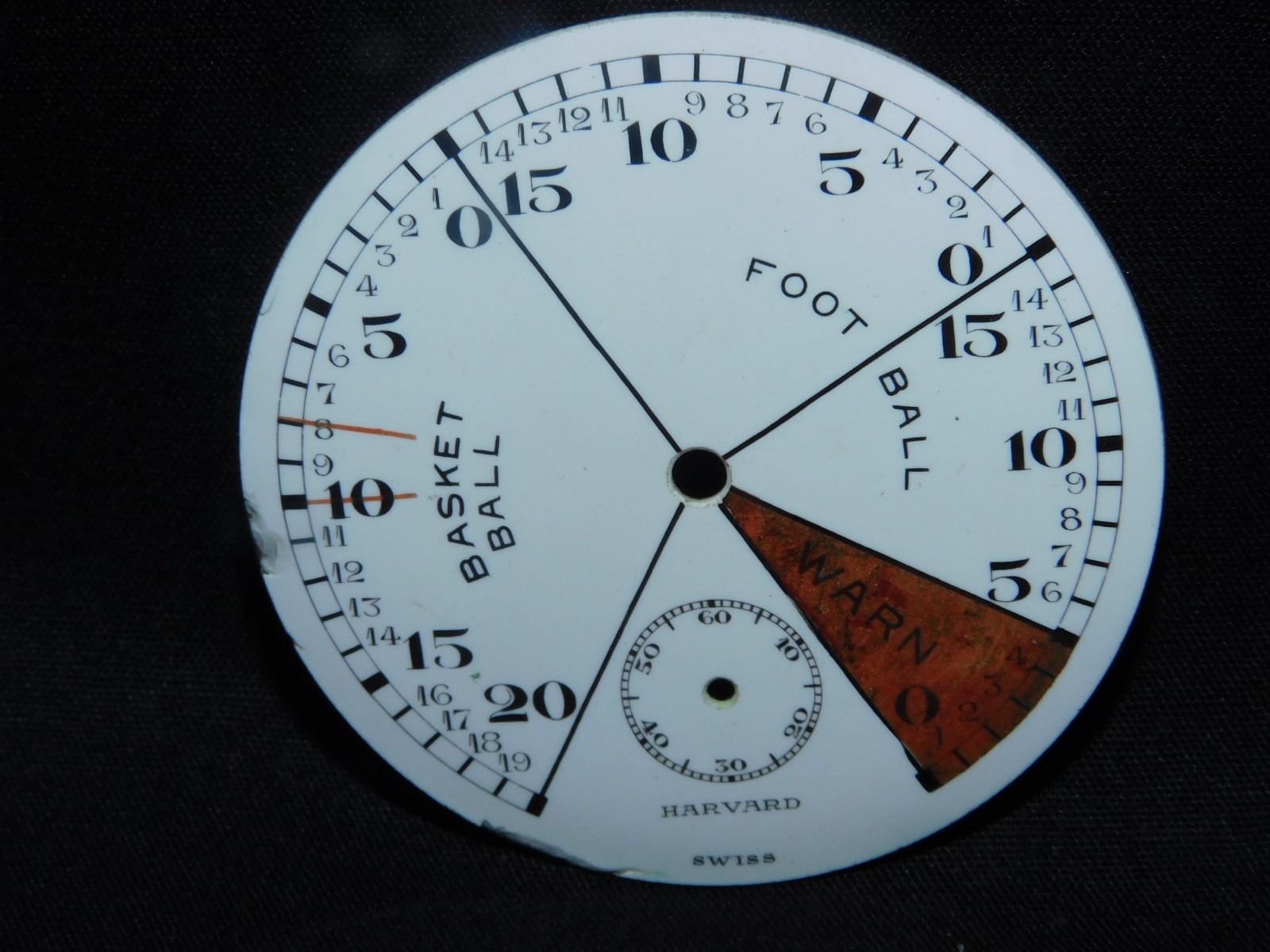 VINTAGE HARVARD BRAND STOP-WATCH ENAMEL DAIL ONLY- FREE SHIPPIN