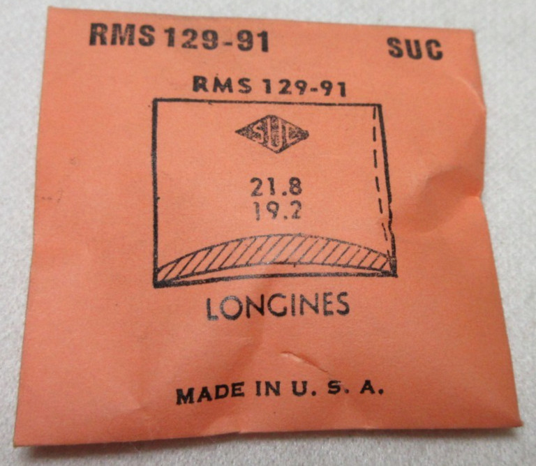 SUC LONGINES WATCH CRYSTAL RMS129-91 WATCHMAKER REPLACEMENT PART #495