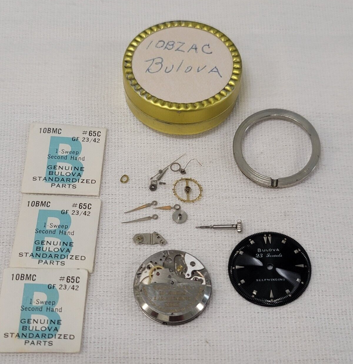 Bulova Automatic Watch Movement 10BZAC 30J 23j Dial Crown Hands Part Bulk