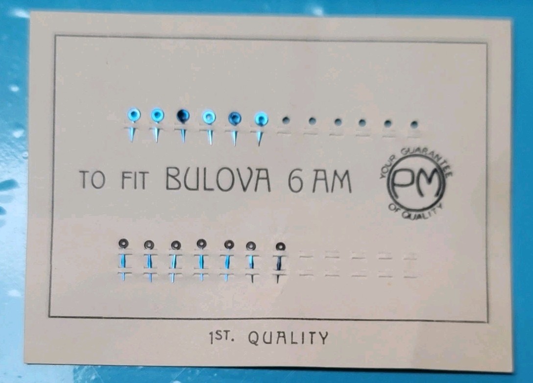 SB1-H1: Blued Watch Hands to Fit Bulova 6AM – NOS PM 1st Quality – Hour & Minute