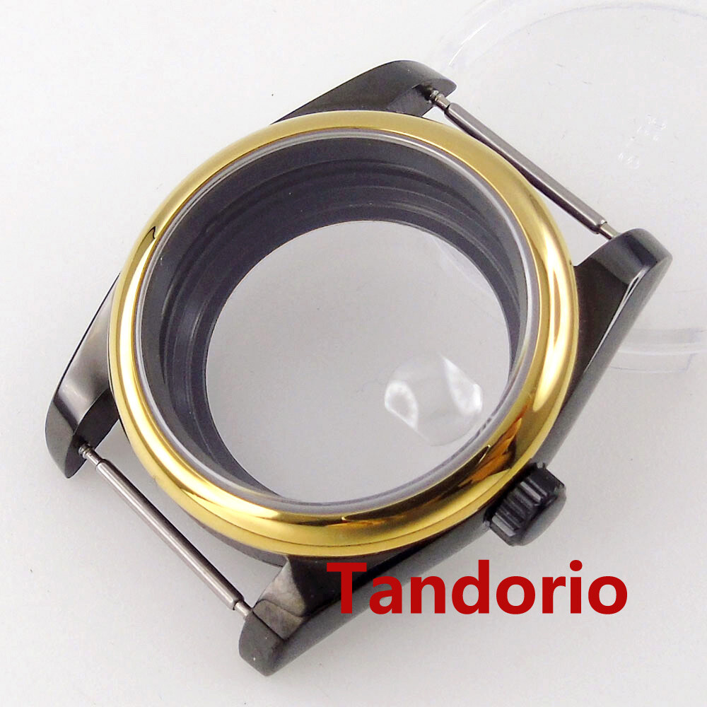 36mm/39mm Black Gold Watch Case Sapphire Glass Fit NH35 NH36 ETA2824 2836