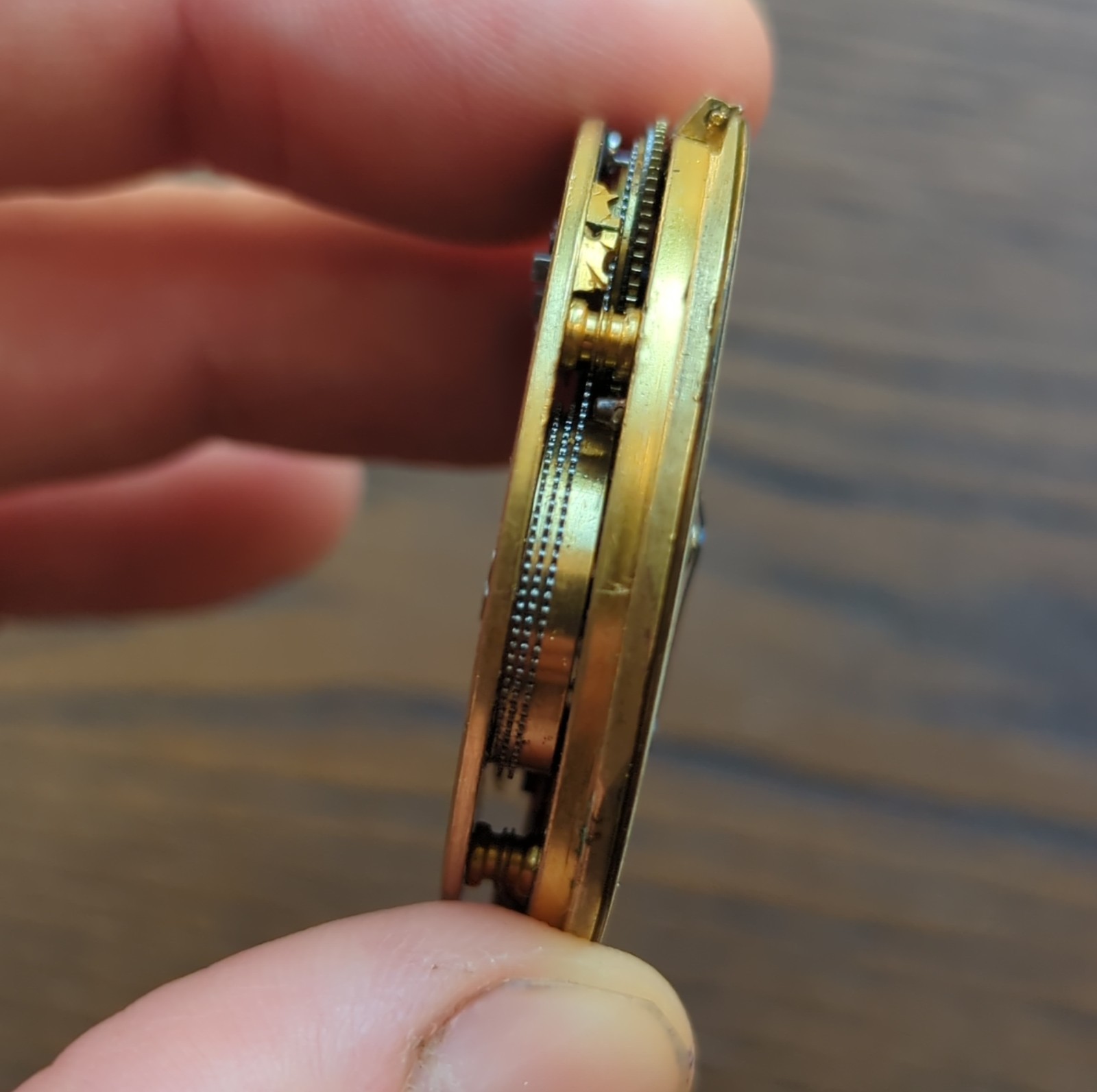 English Chronograph Pocket Watch Movement for Repair or Parts (BT64)