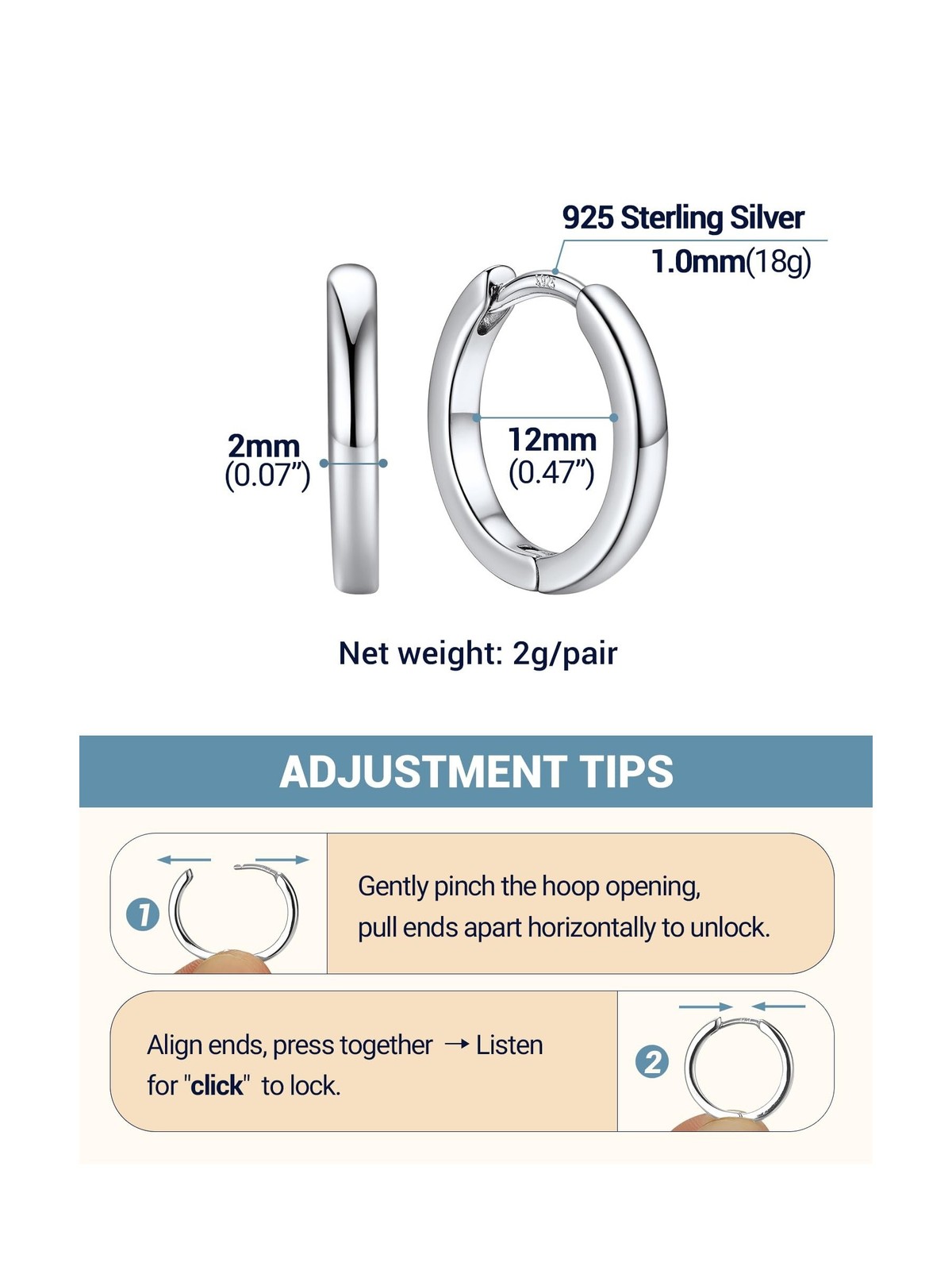 PROSTEEL Hoop Earrings for Women Men, 8mm/10mm/12mm/14mm/16mm/18mm/20mm Small…