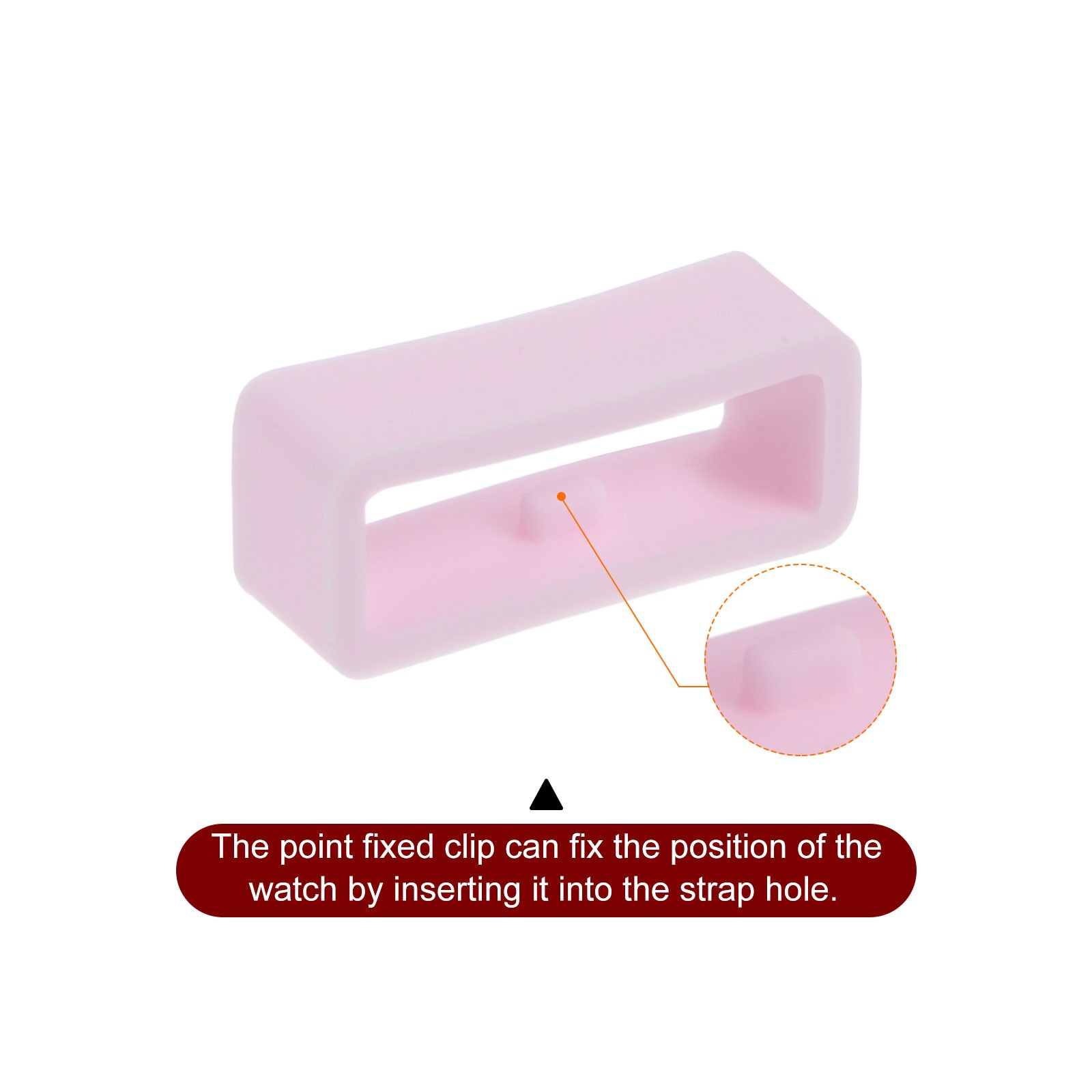 6pcs Watch Strap Loop Fastener Ring 16mm Rubber Watch Holder Keeper Light Pink