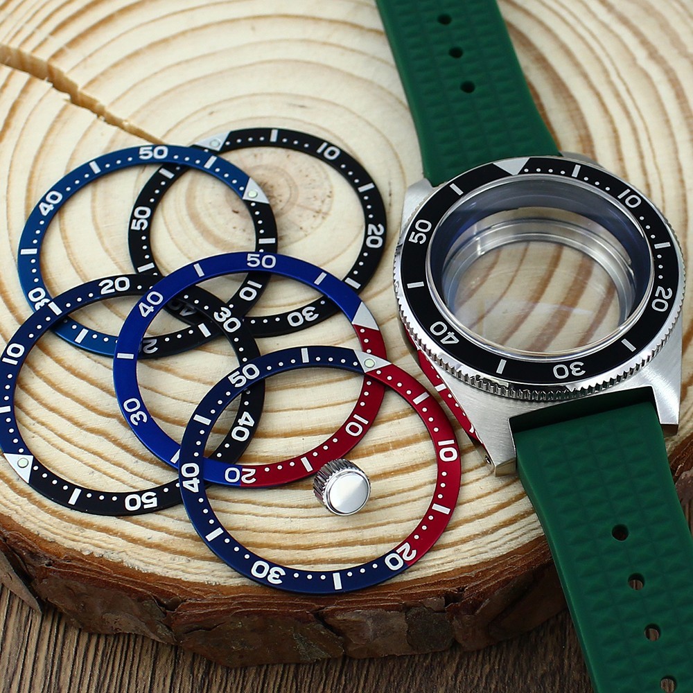 Sapphire Modify Seiko 62MAS Mod 40mm Watch Case Green Strap For NH35 34 NH36 38