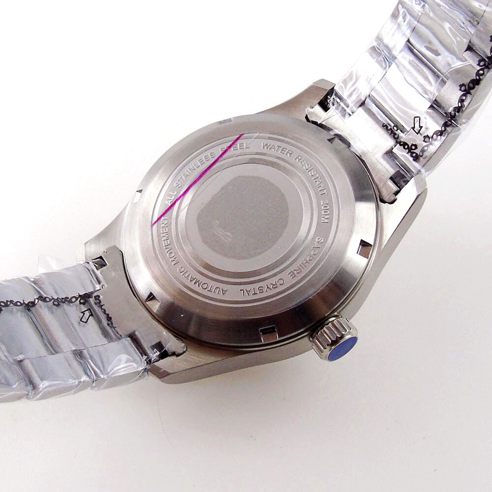 39mm Solid Steel Sapphire Glass Watch Case Bracelet Fit NH34 NH35 NH36 ETA 2824