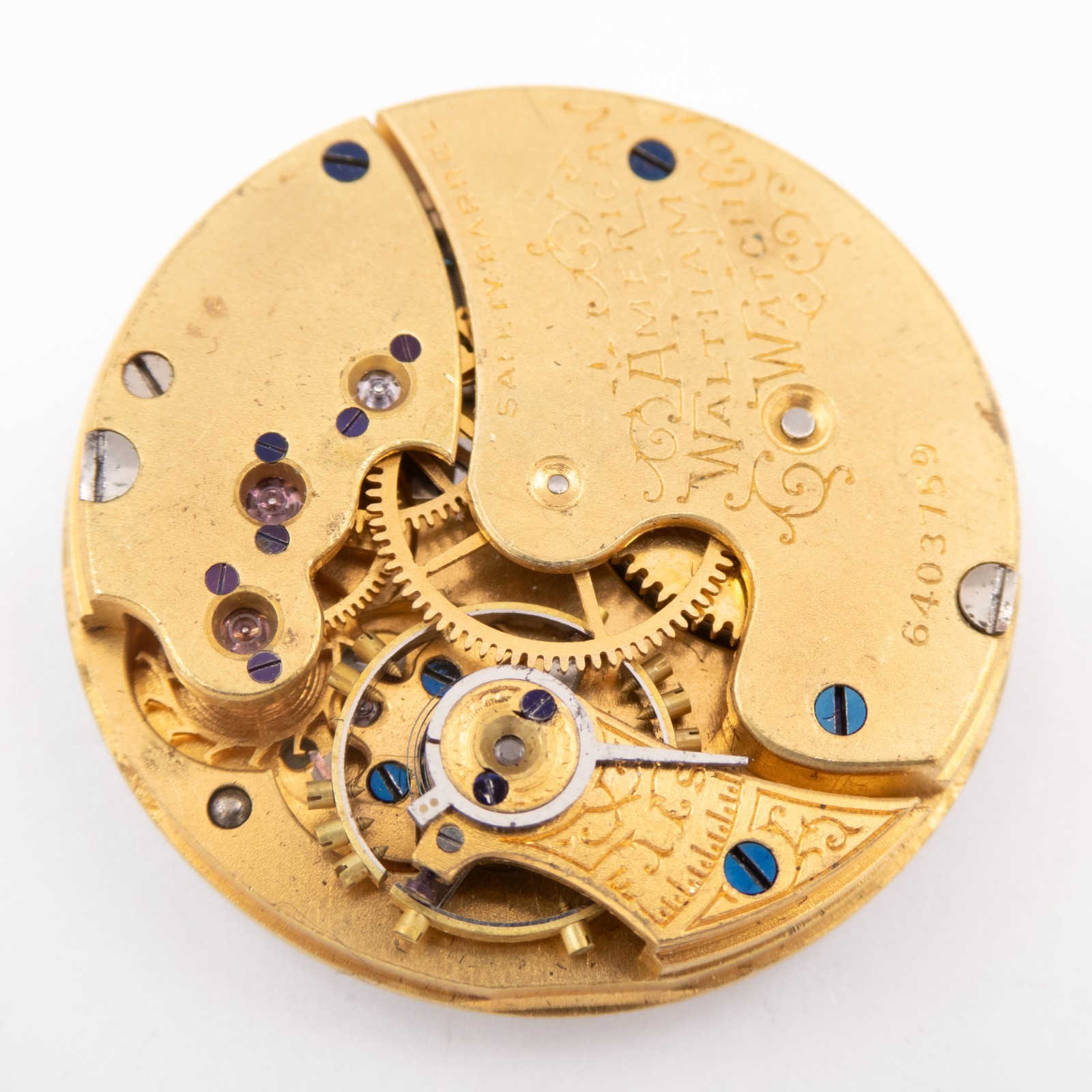 Waltham Grade No. 62 0-Size 11-Jewel Antique Pocket Watch Movement, Runs