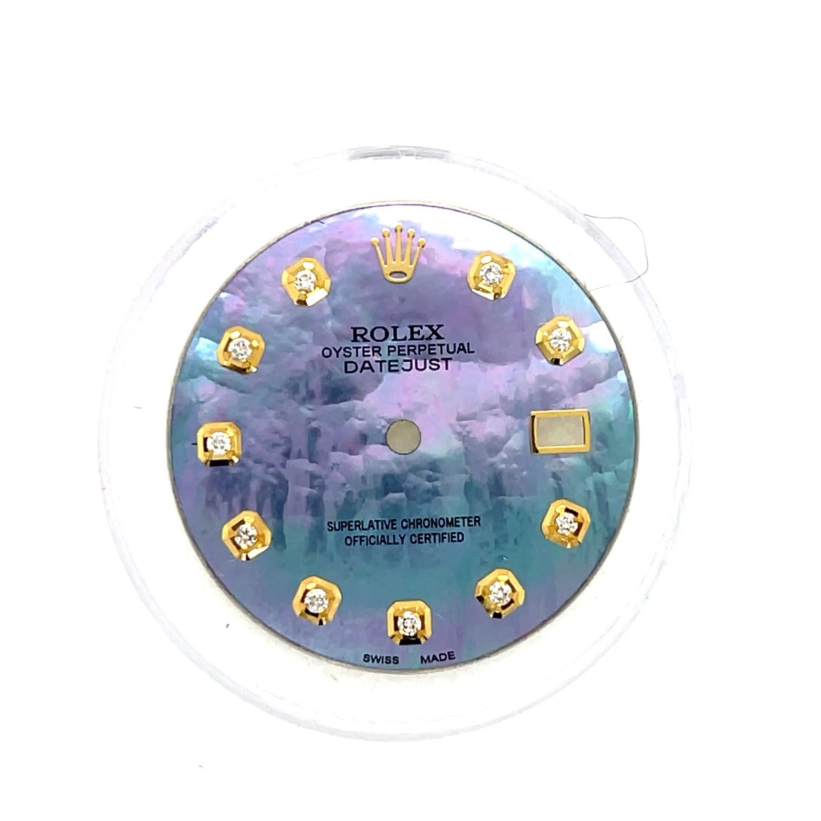 Rolex 36mm Custom Blue Purple mother of pearl Dial Natural Diamond for Date Just