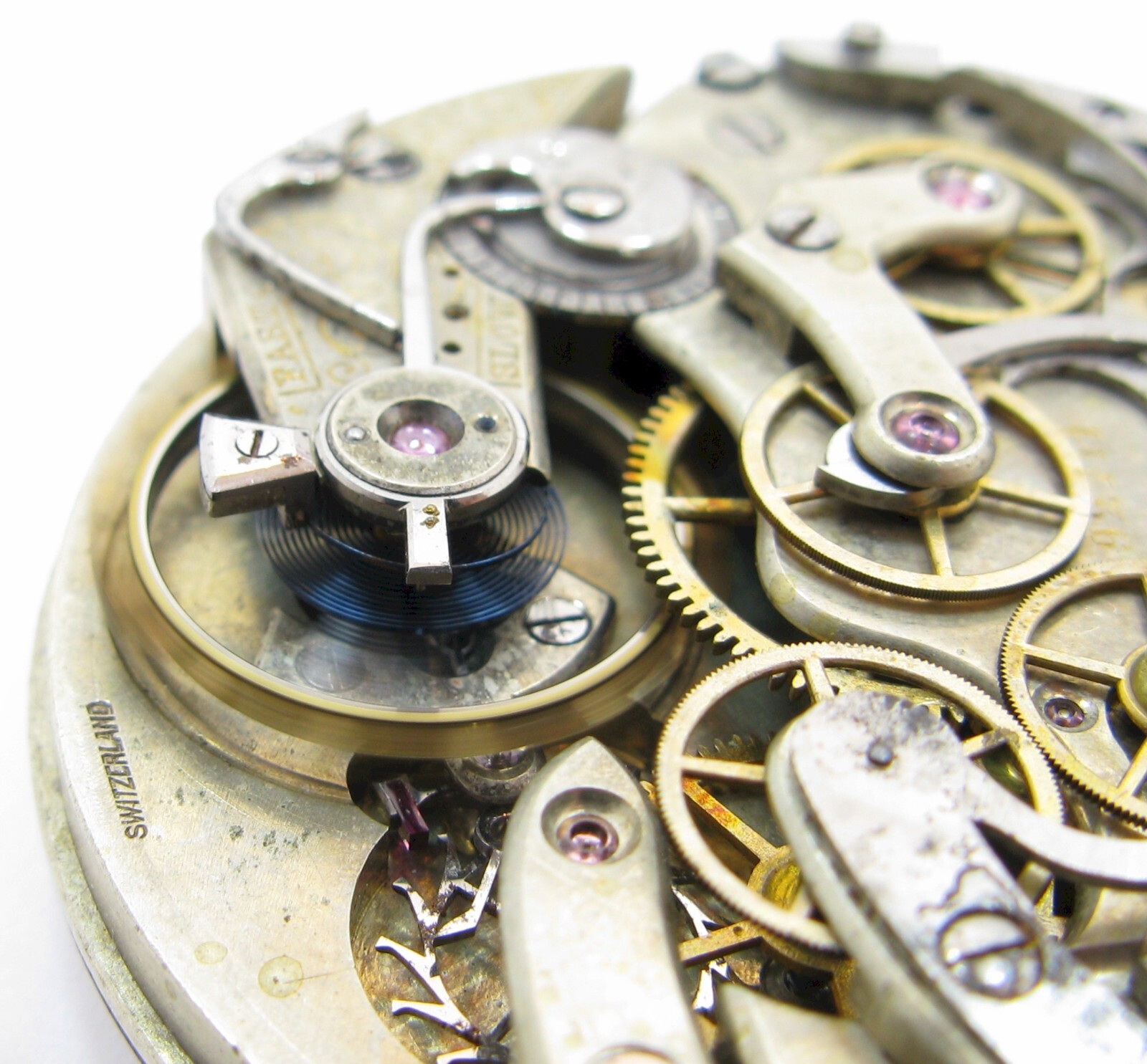Agassiz Pocket Chronograph watch Movement 92711 for parts … 16s diam. 41.9 mm