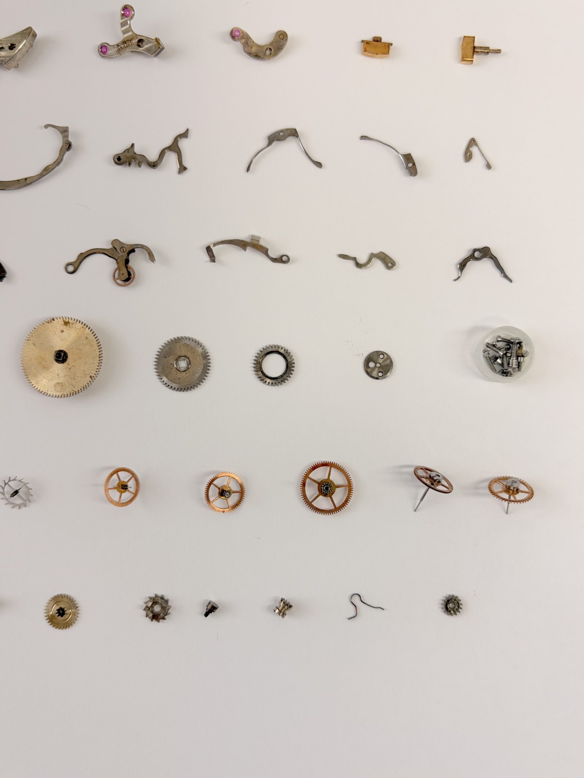 Angelus Cal 215 Chronograph Watch Movement Part Balance Fork Dial Hands Sub